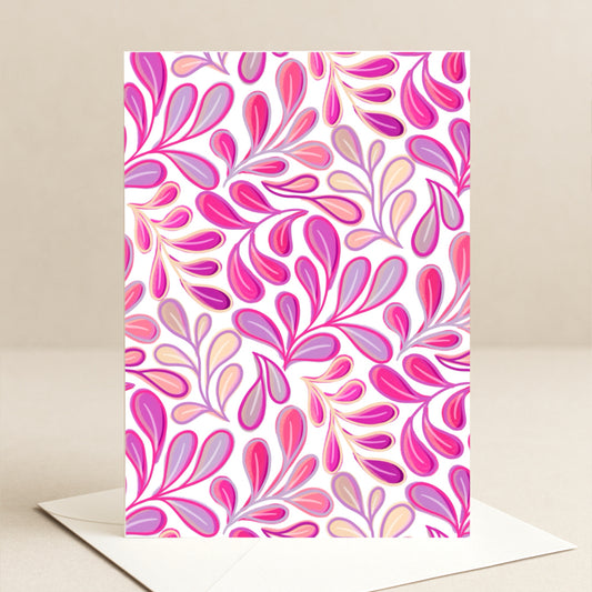 Greeting Card -  Flowing Leaves - Modern Botanical Pattern