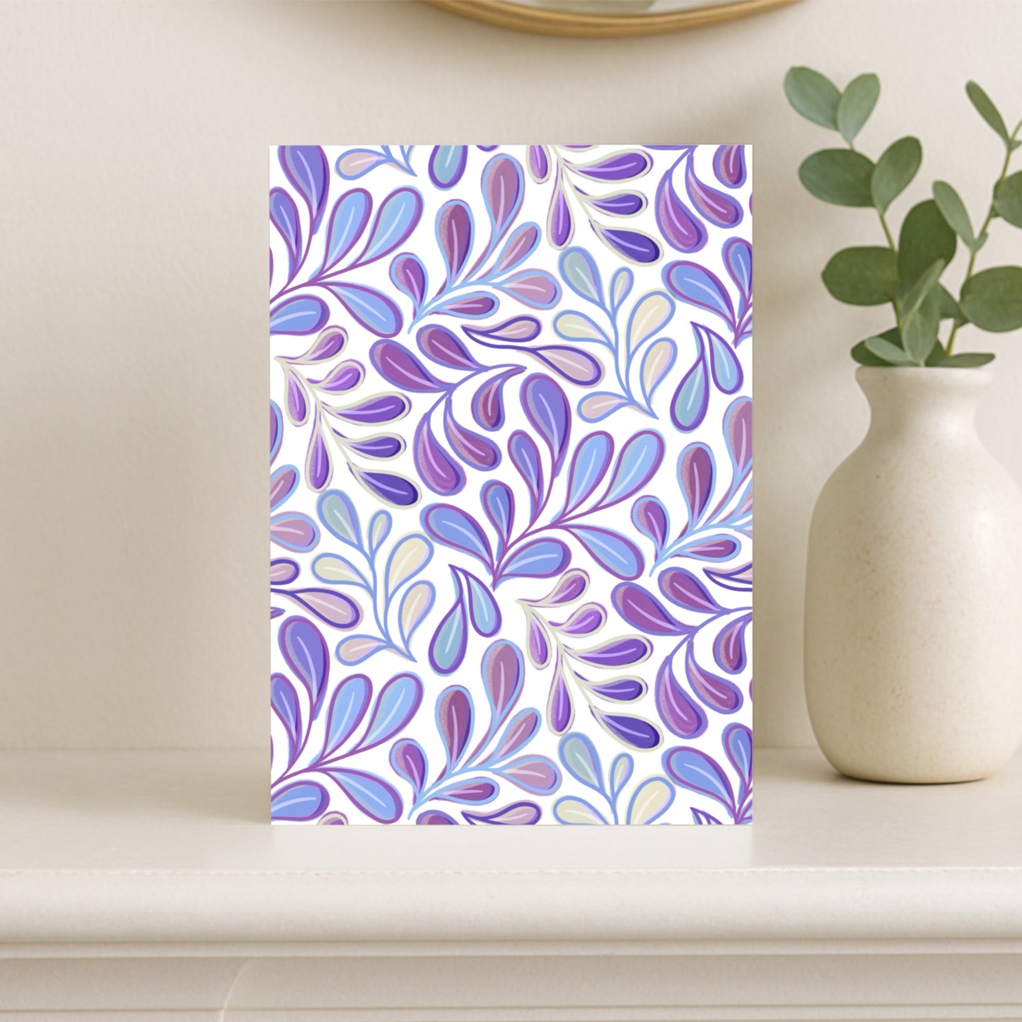 Greeting Card -  Flowing Leaves - Modern Botanical Pattern