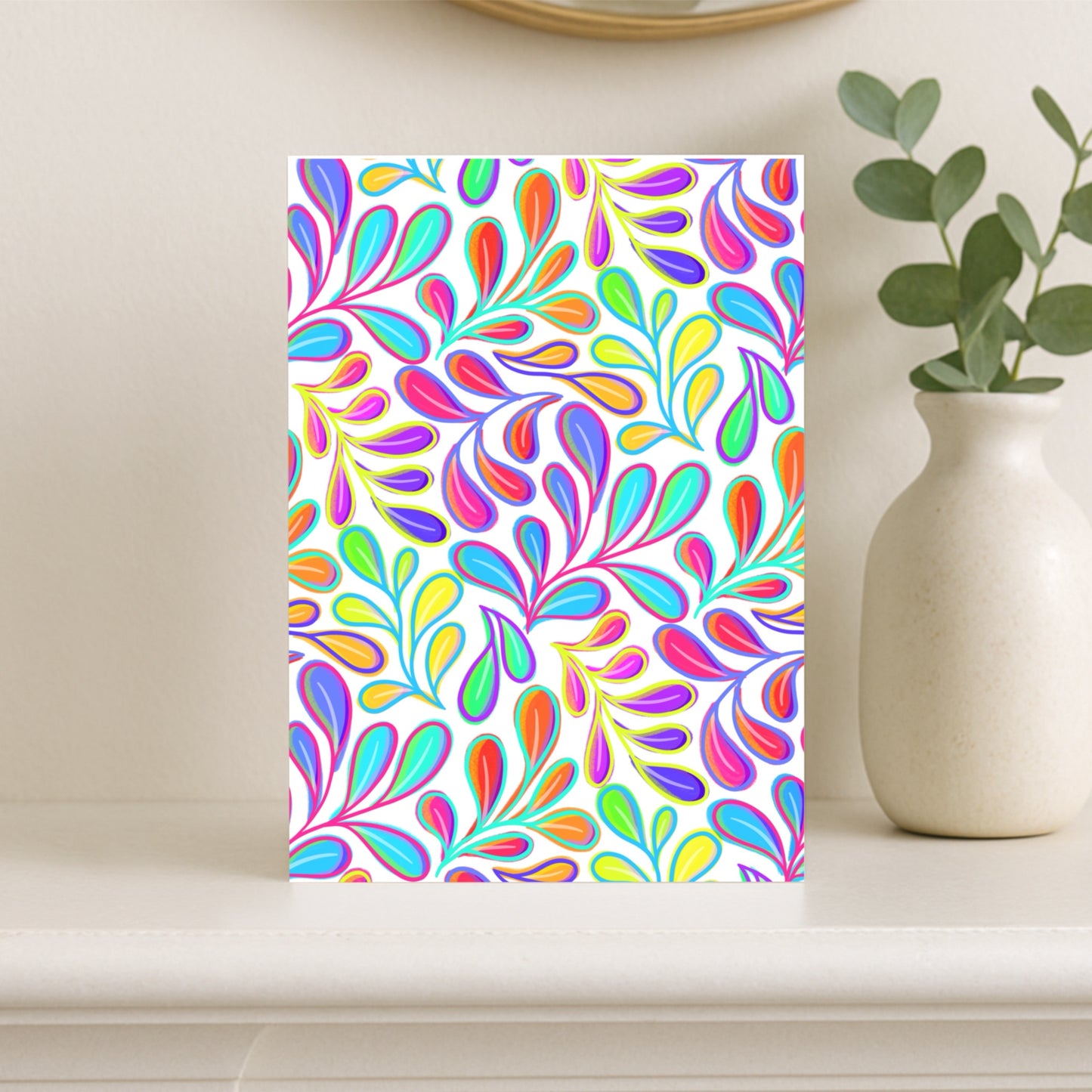 Greeting Card -  Flowing Leaves - Modern Botanical Pattern