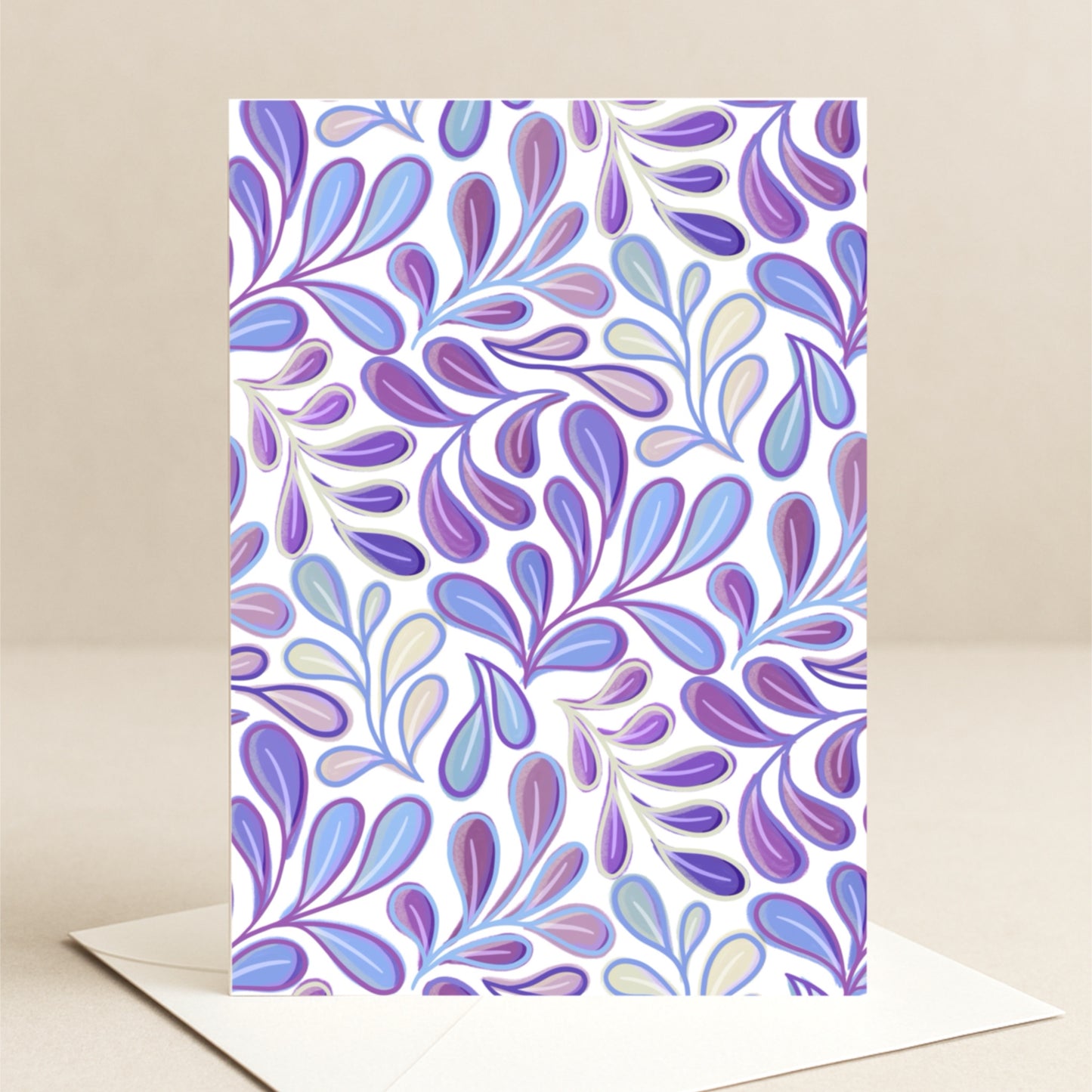 Greeting Card -  Flowing Leaves - Modern Botanical Pattern