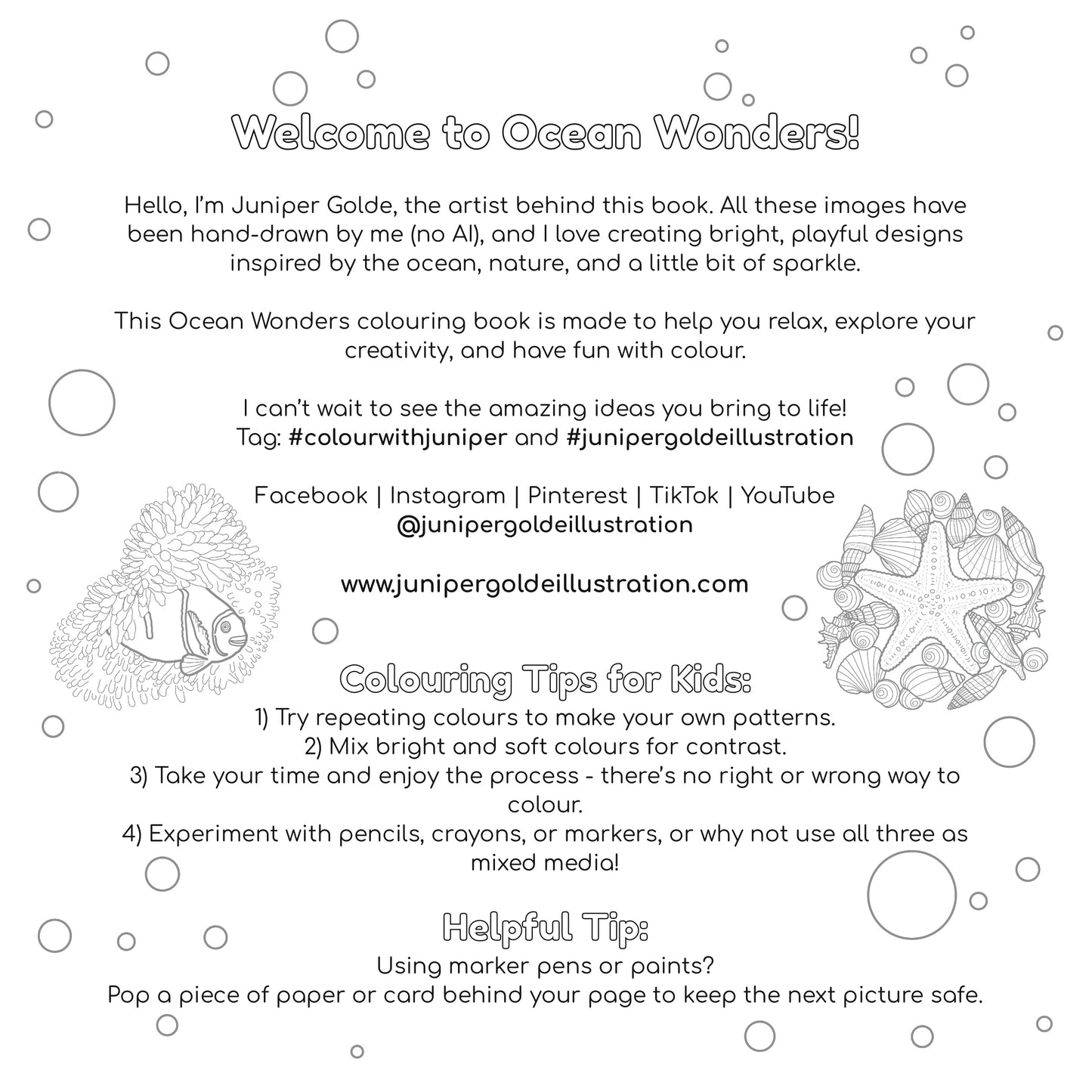 Ocean Wonders: Fun Sea Creatures Colouring Book