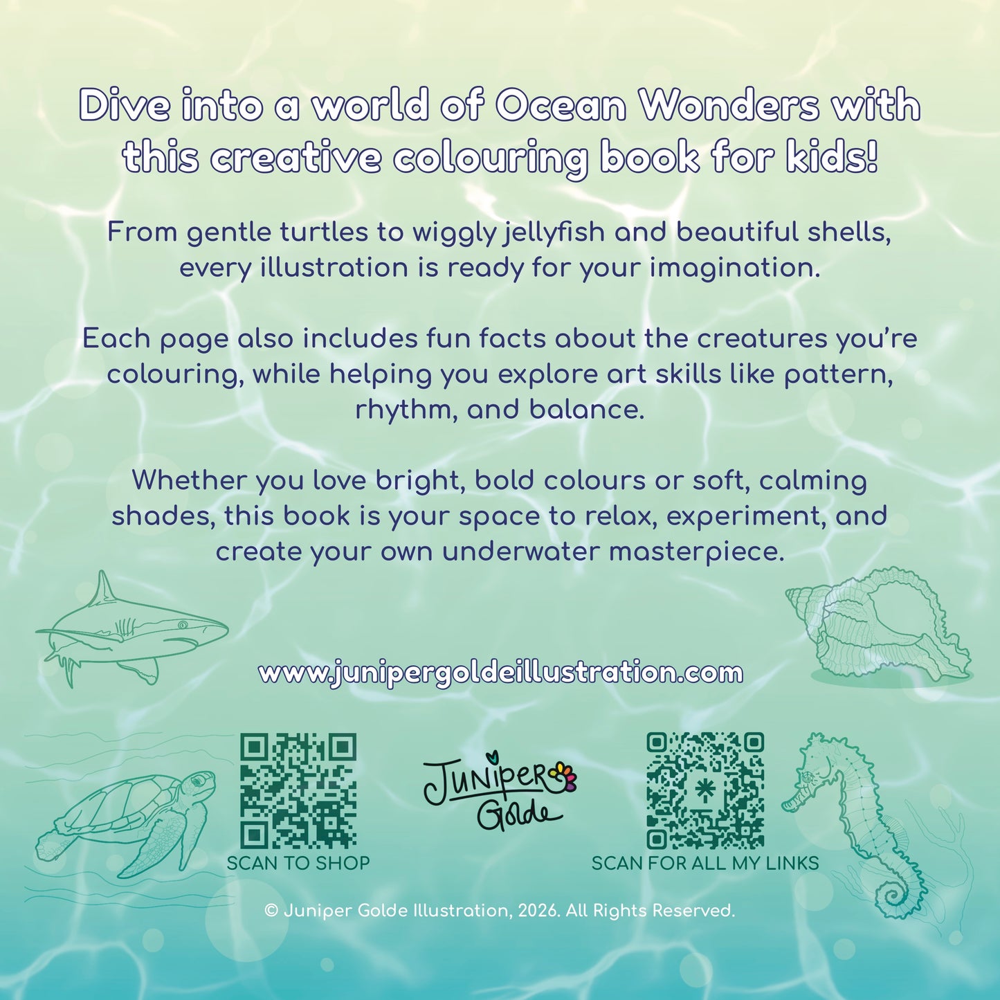 FREEBIE: May 2026 - Colouring Page: Scallop Shell
