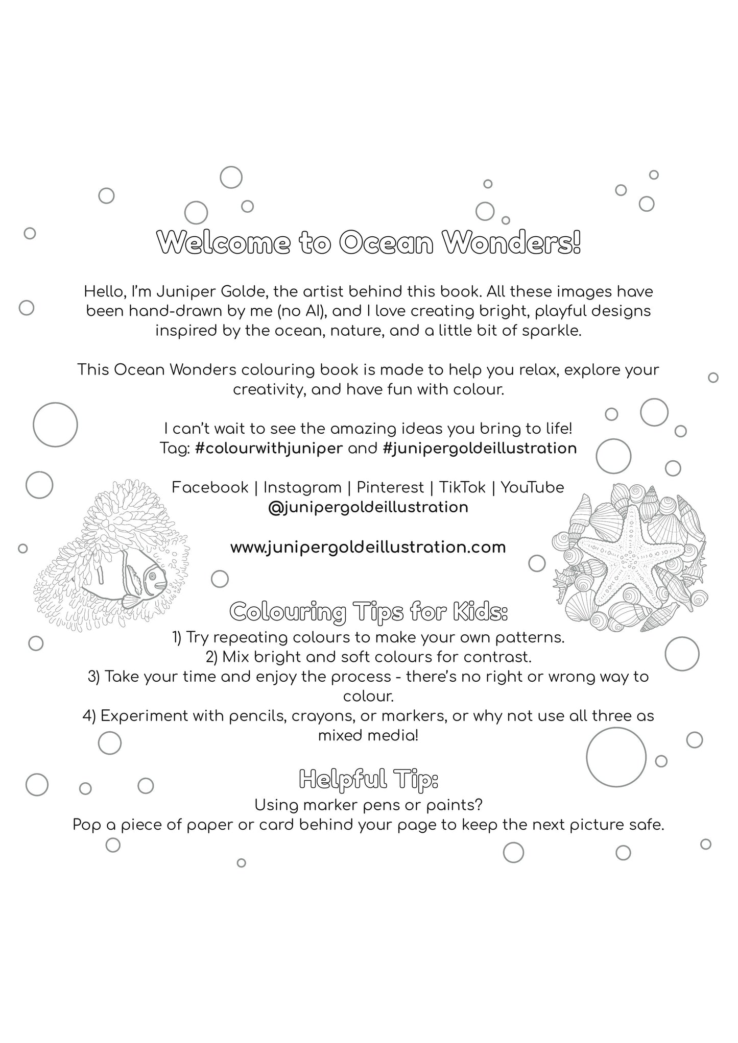 FREEBIE: May 2026 - Colouring Page: Scallop Shell