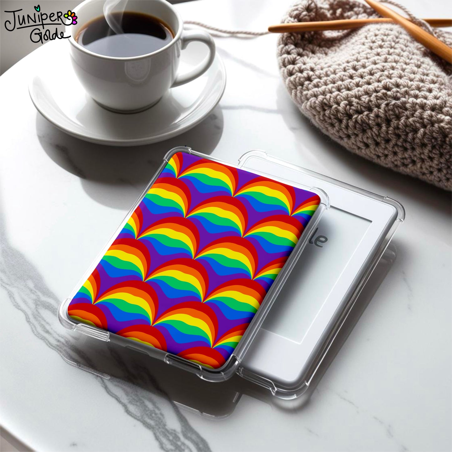 Seamless Pattern | Two Rainbow Pride Scallop: Plain and LOVE Text | Digital Download