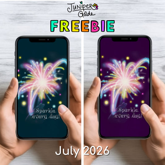 FREEBIE: July 2026 | ‘Sparkle Every Day’ Phone Wallpapers | Digital Download