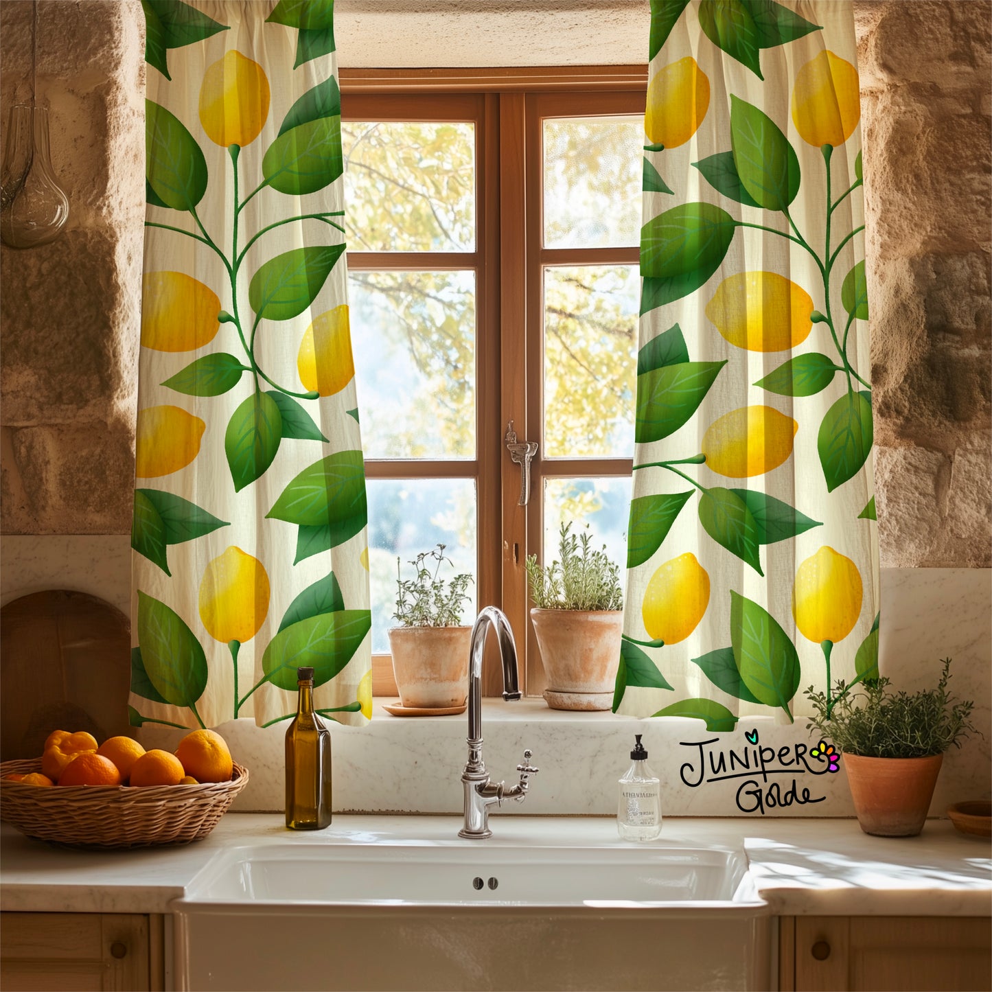 Seamless Pattern | Italian Summer Lemons | Digital Download