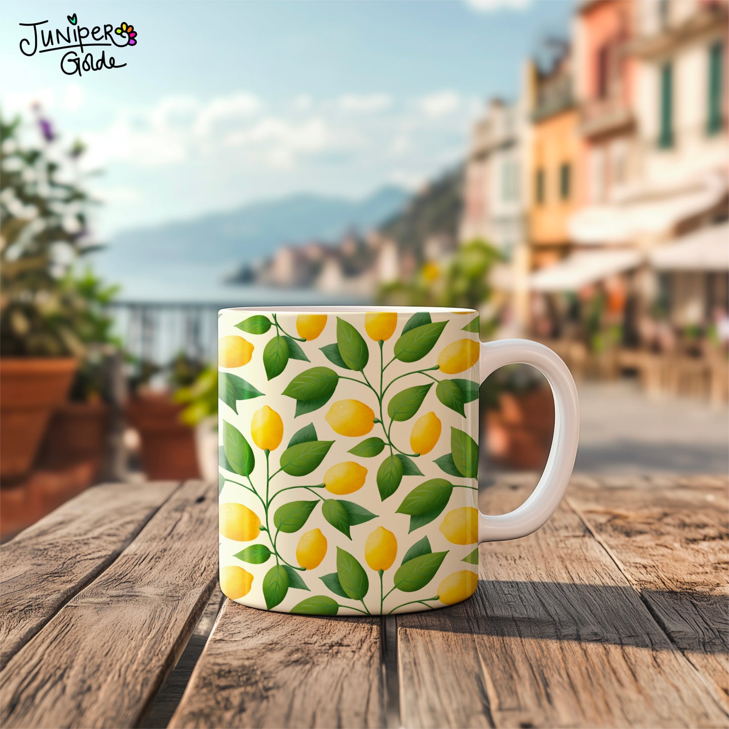Seamless Pattern | Italian Summer Lemons | Digital Download