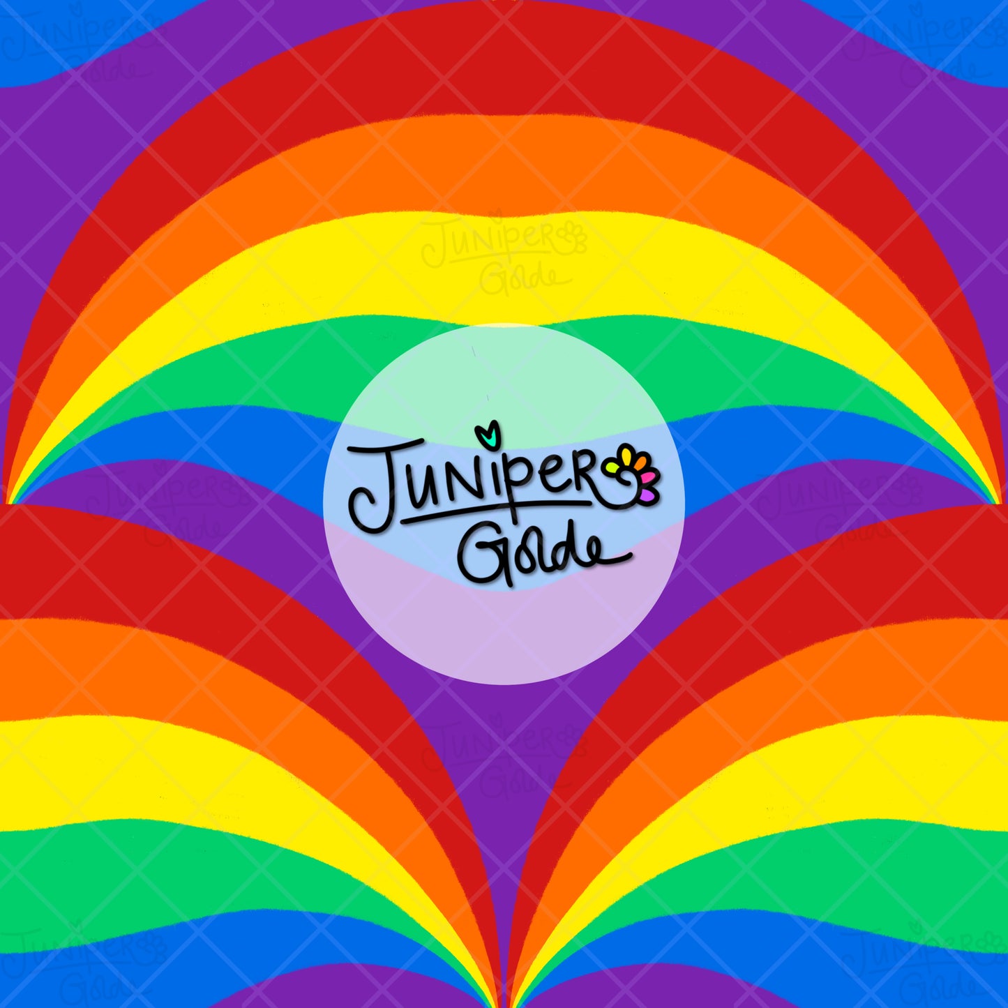 Seamless Pattern | Two Rainbow Pride Scallop: Plain and LOVE Text | Digital Download